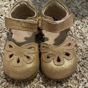 Livie and Luca Gold sparkle Petal shoes